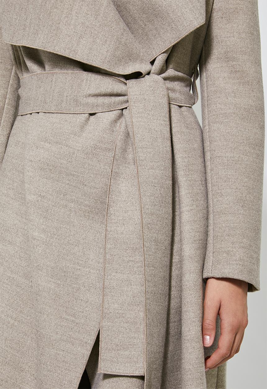 Superbalist - Unlined wrap melton coat - taupe 