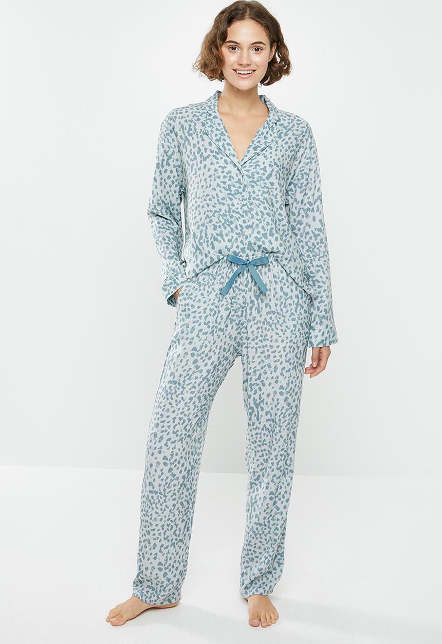 Superbalist - Sleep shirt & pants set - blue