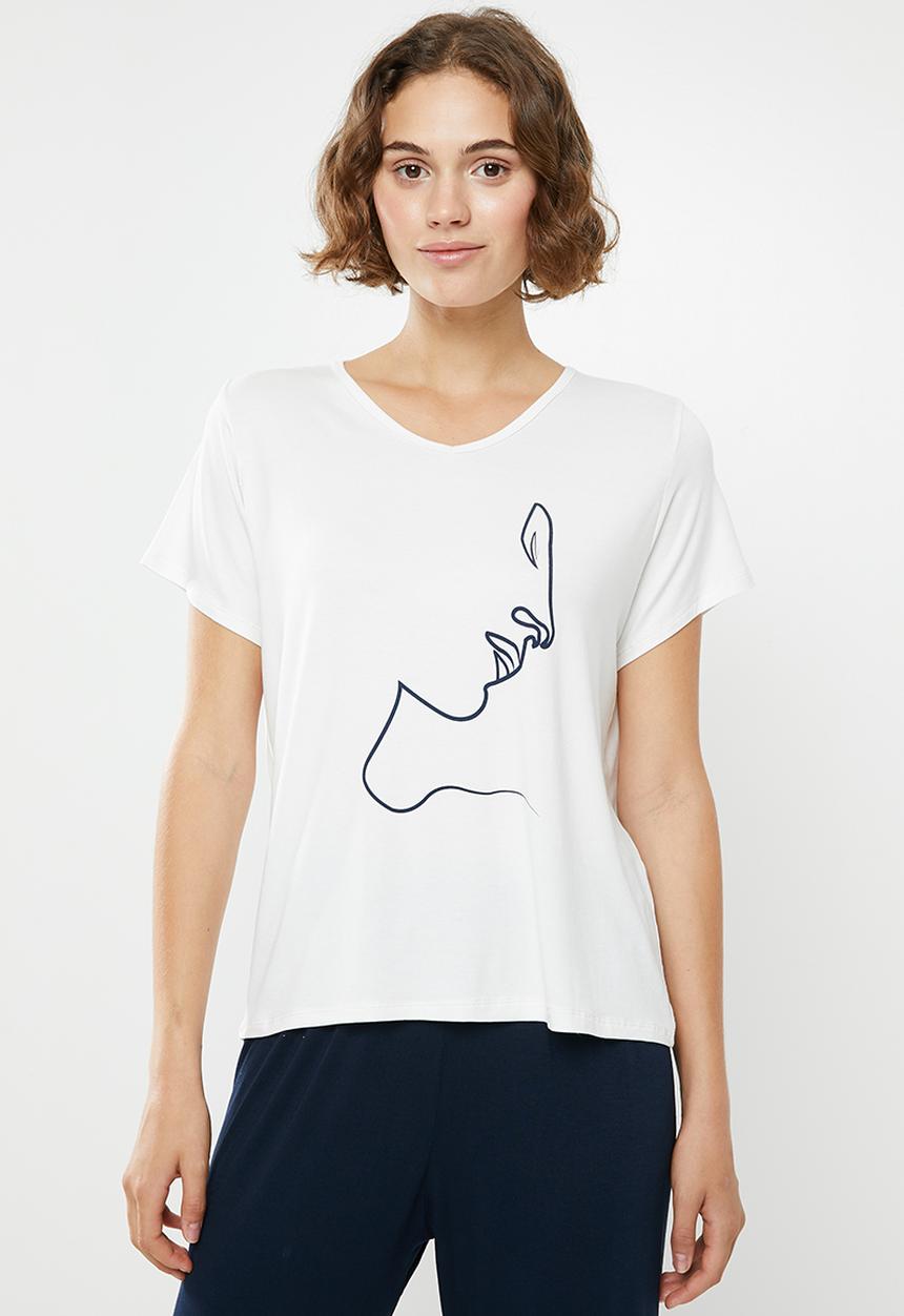Superbalist - Sleep tee & pants set - navy & white 