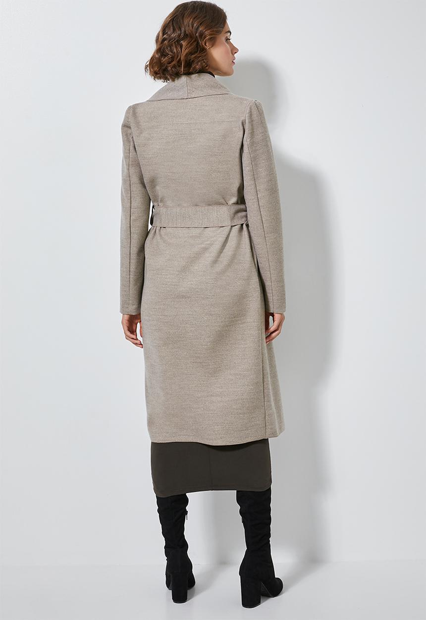 Superbalist - Unlined wrap melton coat - taupe 