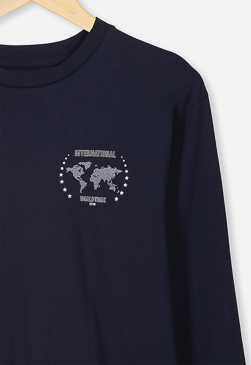Free by Cotton On - Rufus long sleeve tee - navy