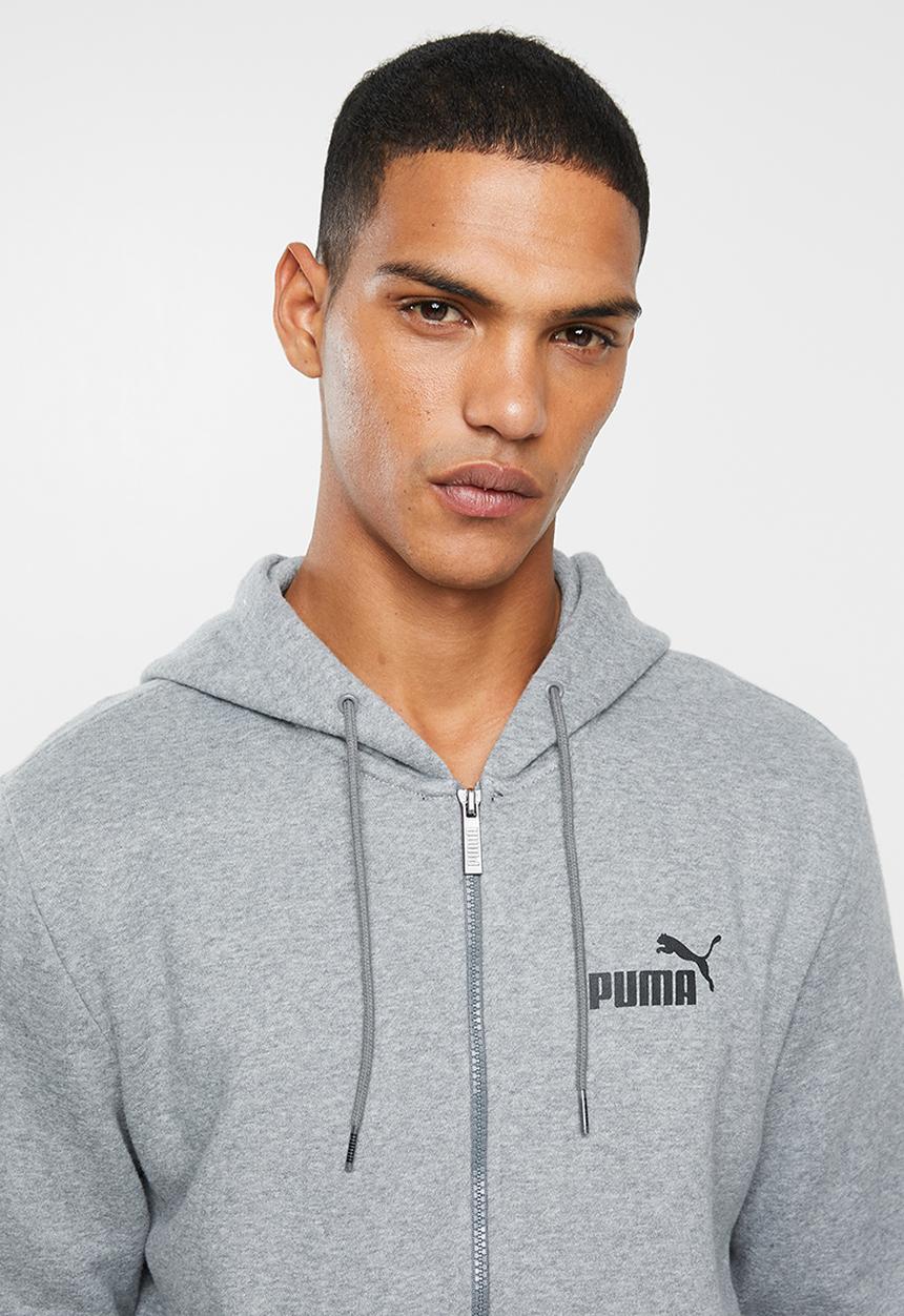 PUMA - Essential full zip fleece hoodie - grey