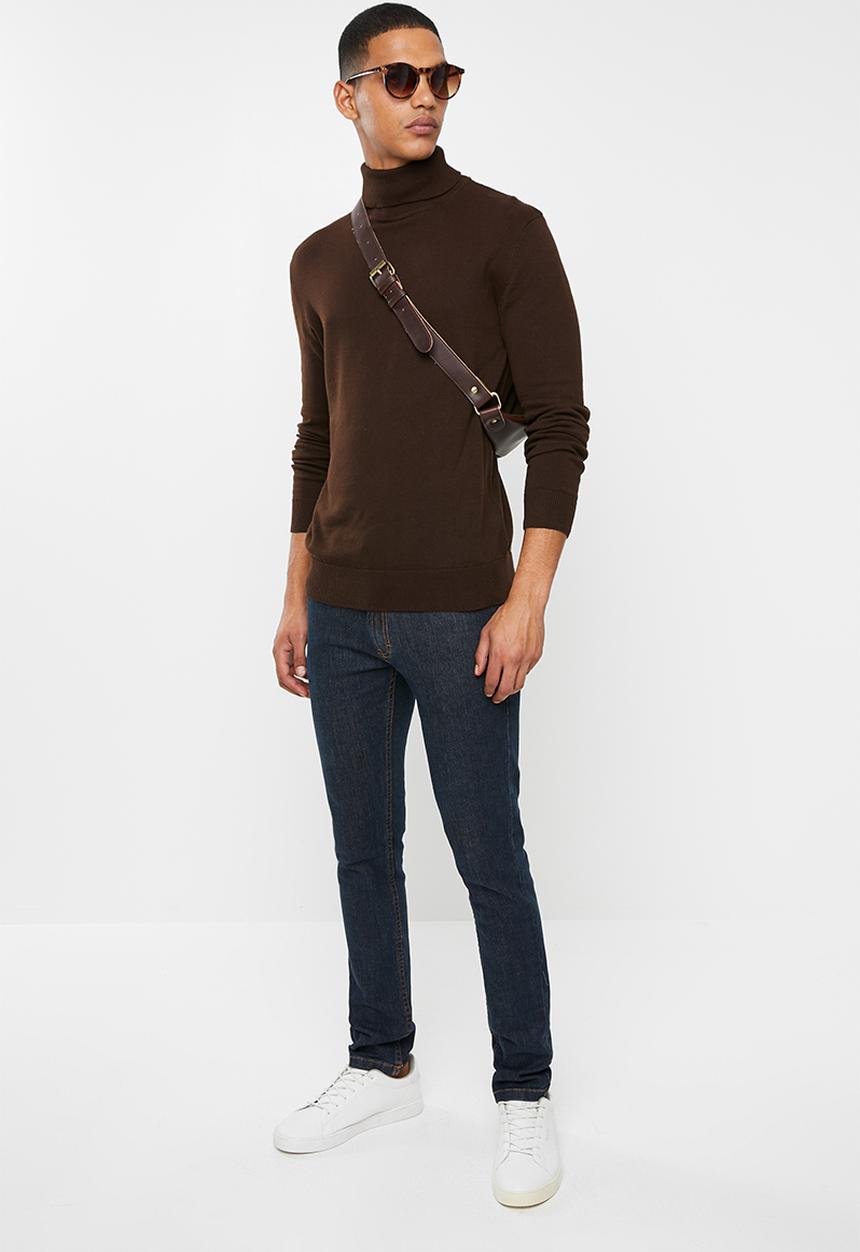 Brave Soul - Humep polo neck knitwear -  brown