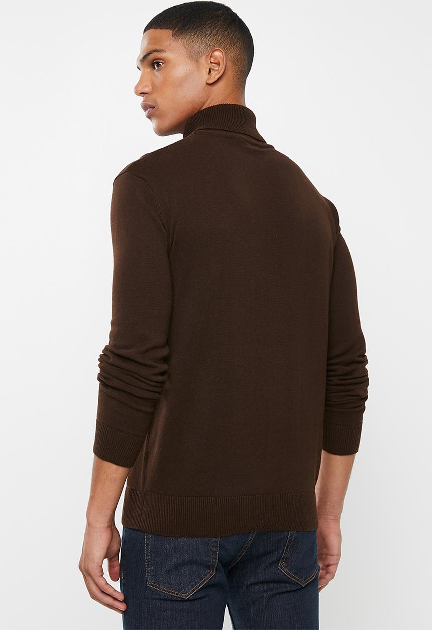 Brave Soul - Humep polo neck knitwear -  brown