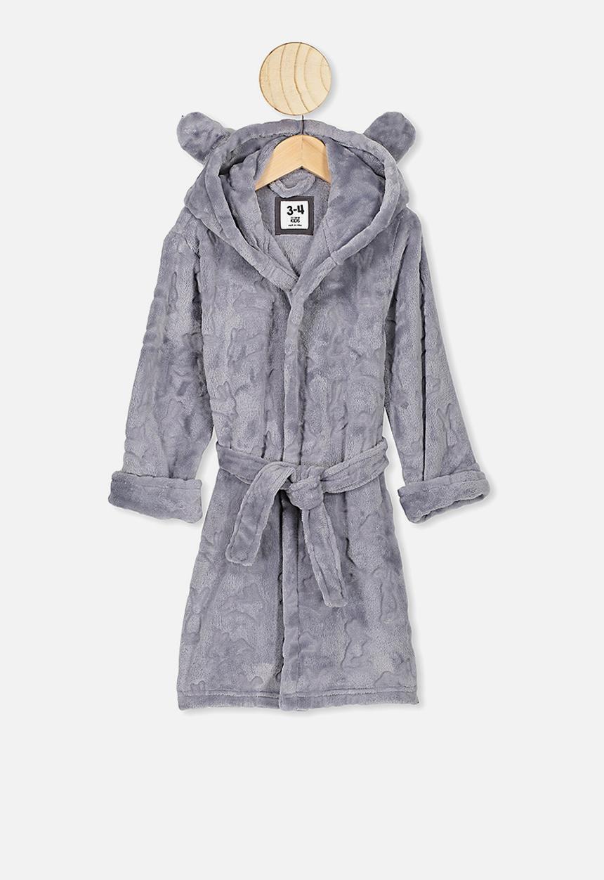 Cotton On - Boys hooded gown - grey
