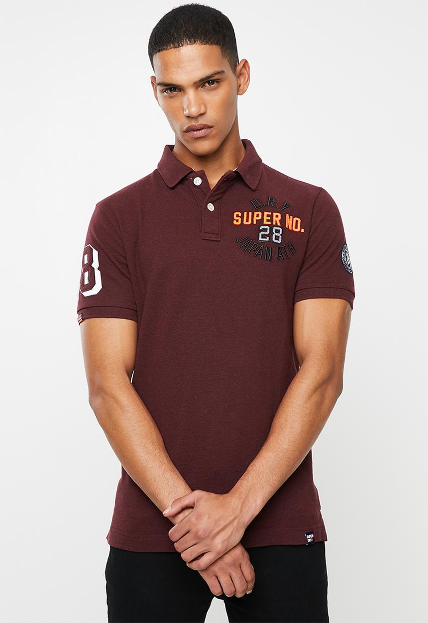 Superdry. - Superstate shadow polo - burgundy