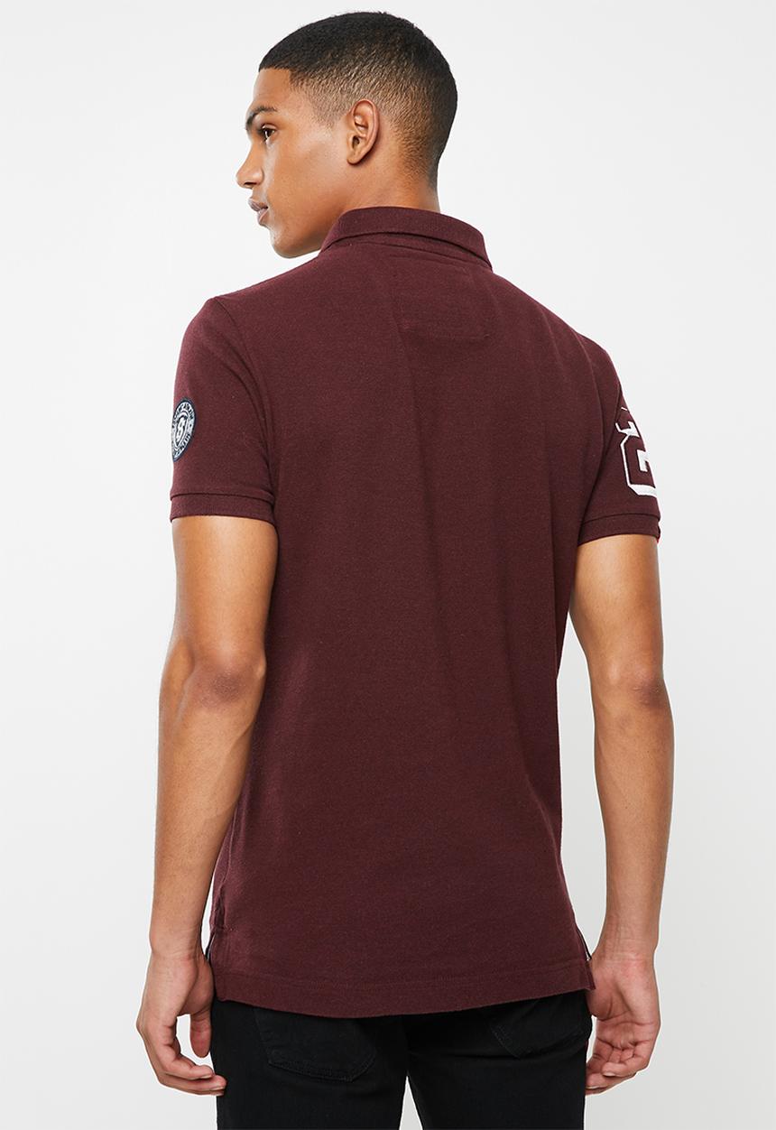 Superdry. - Superstate shadow polo - burgundy
