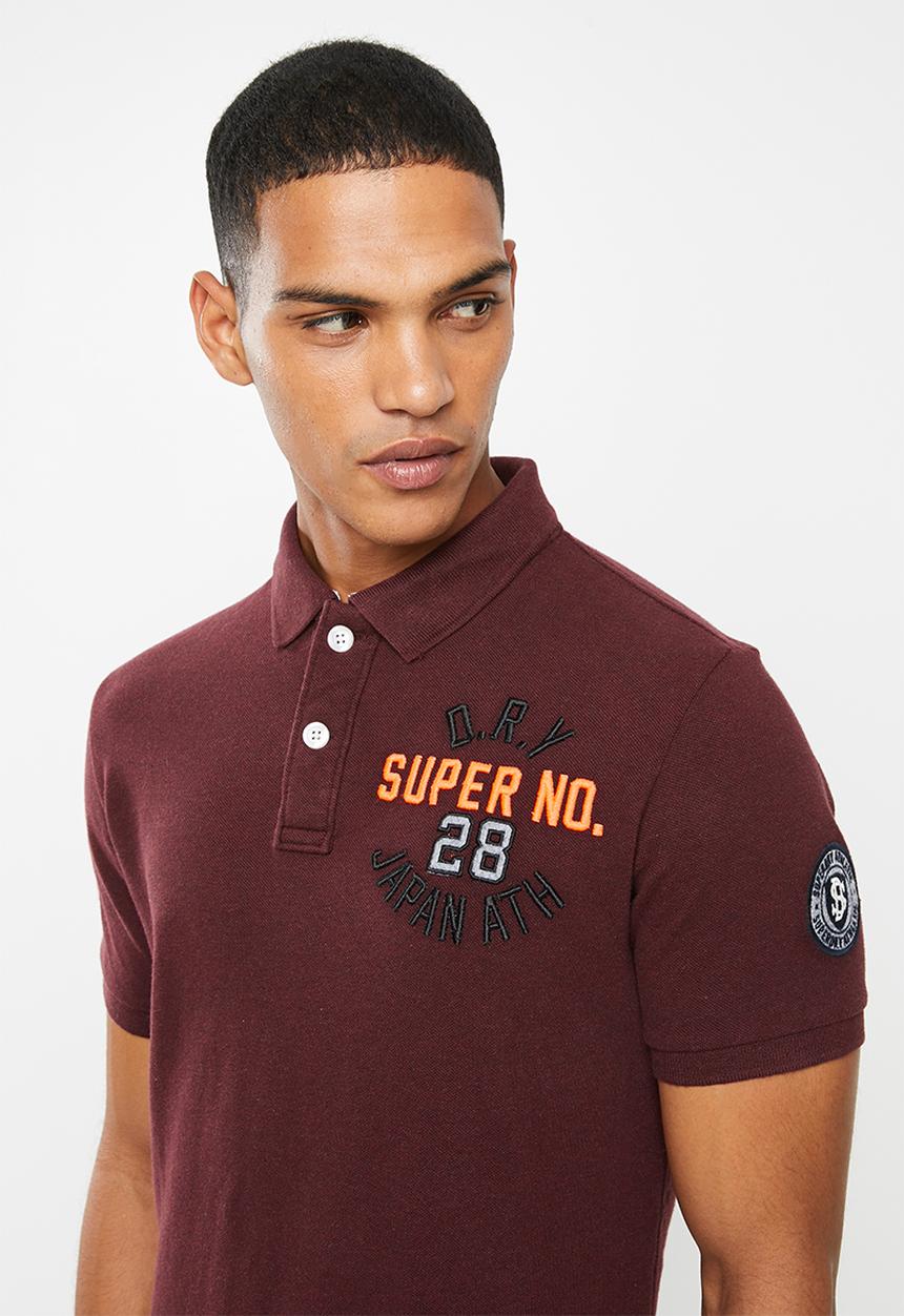 Superdry. - Superstate shadow polo - burgundy