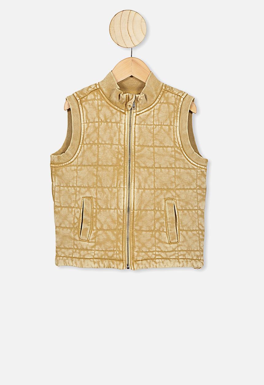Cotton On - Quilted bomber vest - sand dune