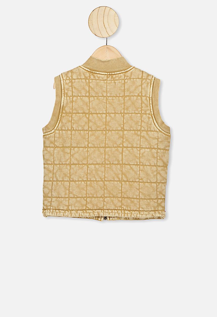 Cotton On - Quilted bomber vest - sand dune