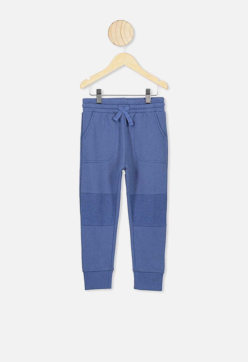 Cotton On - Heritage track pant - petti blue knee panel