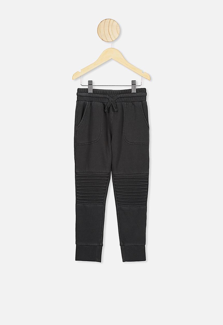 Cotton On - Moto trackpant - black wash moto