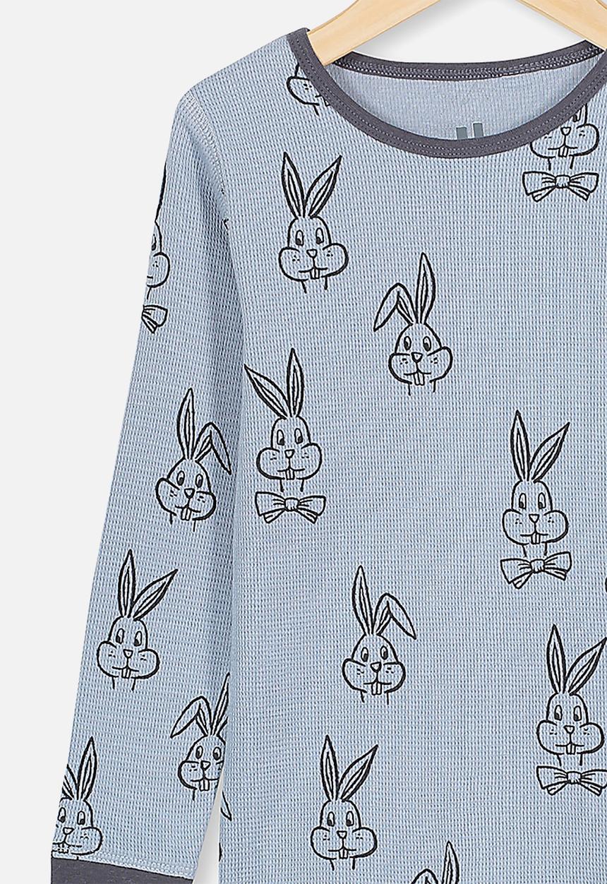 Cotton On - Jack boys long sleeve waffle pyjama set - rain cloud