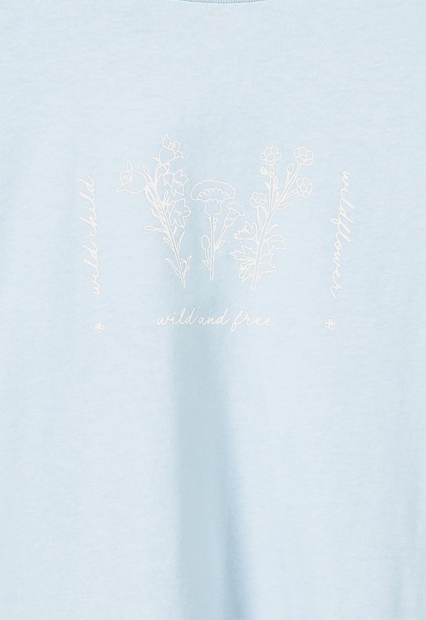Free by Cotton On - Girls long sleeve tee - blue wild & free