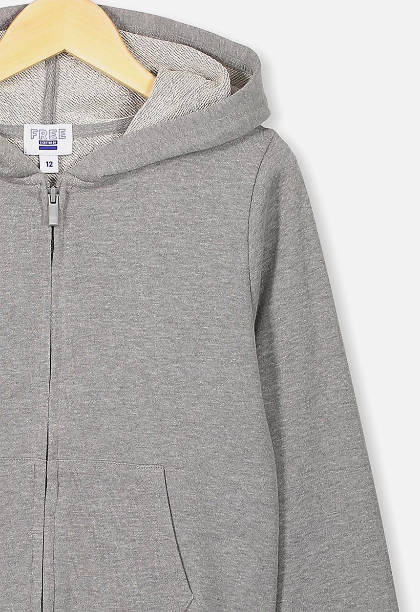 Free by Cotton On - Poppy zip through hoodie - grey