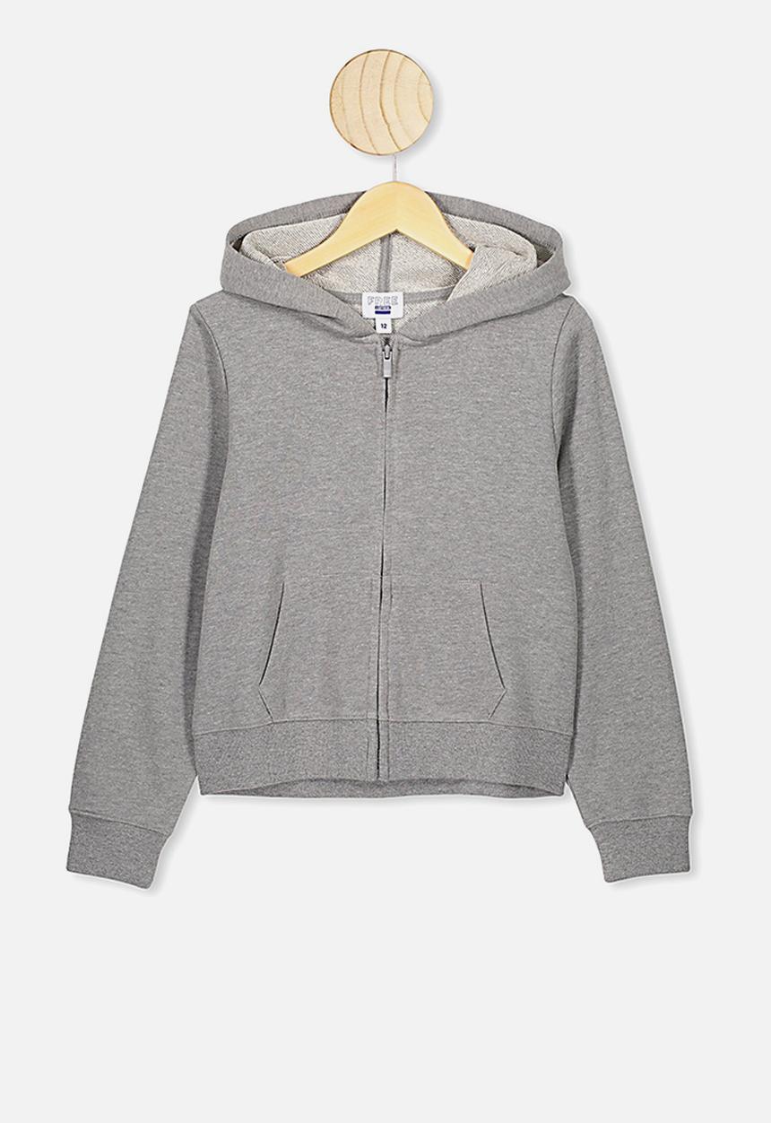 Free by Cotton On - Poppy zip through hoodie - grey