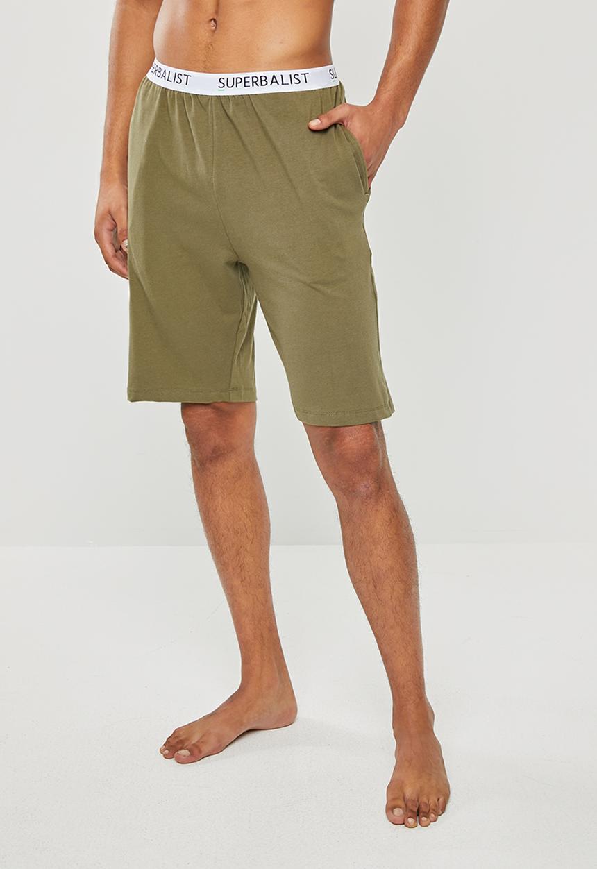 Superbalist - Knit slim fit lounge shorts - khaki