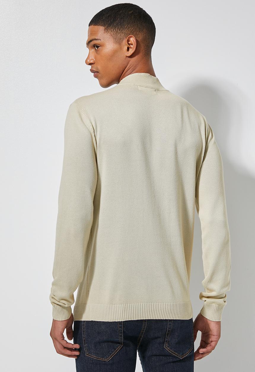 Superbalist - Slim fit high neck knit - stone