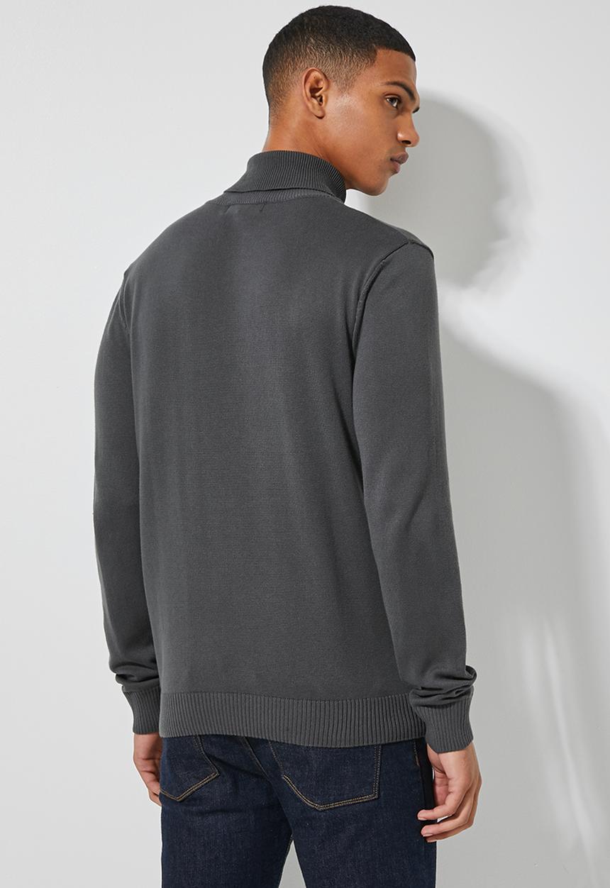 Superbalist - Premium slim fit roll neck knit - charcoal