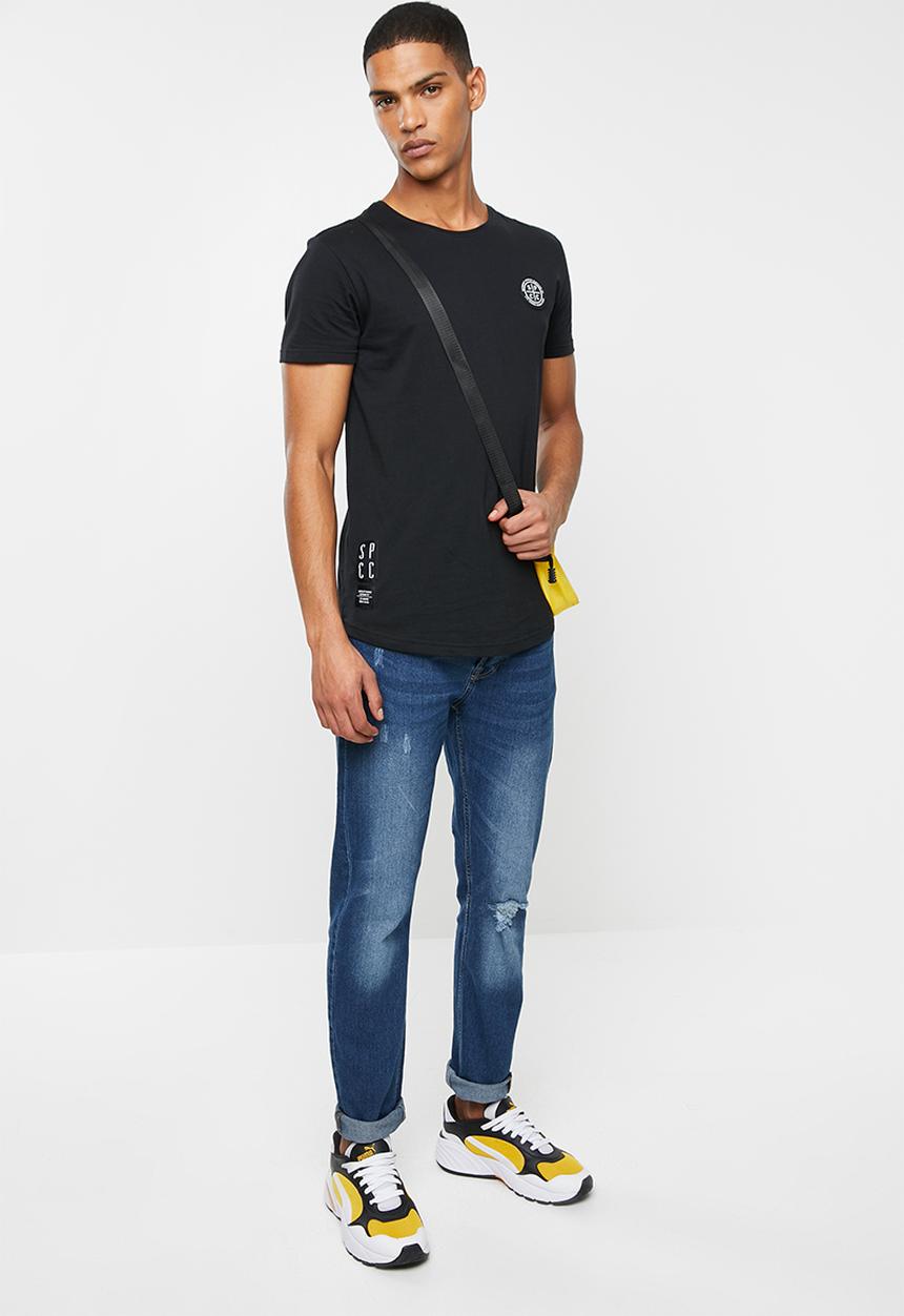 S.P.C.C - Kapital scooped hem logo tee - black