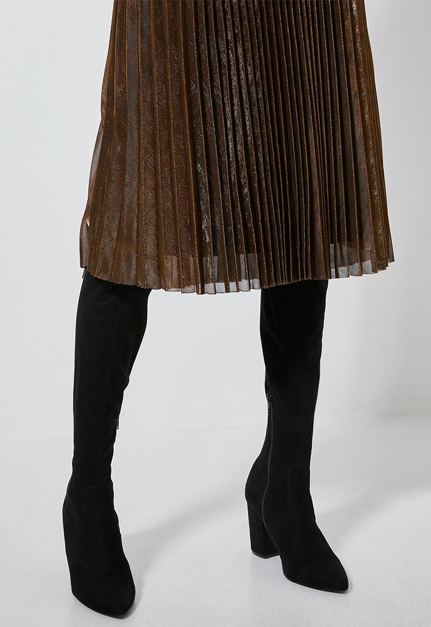 Superbalist - Metallic pleated skirt - bronze