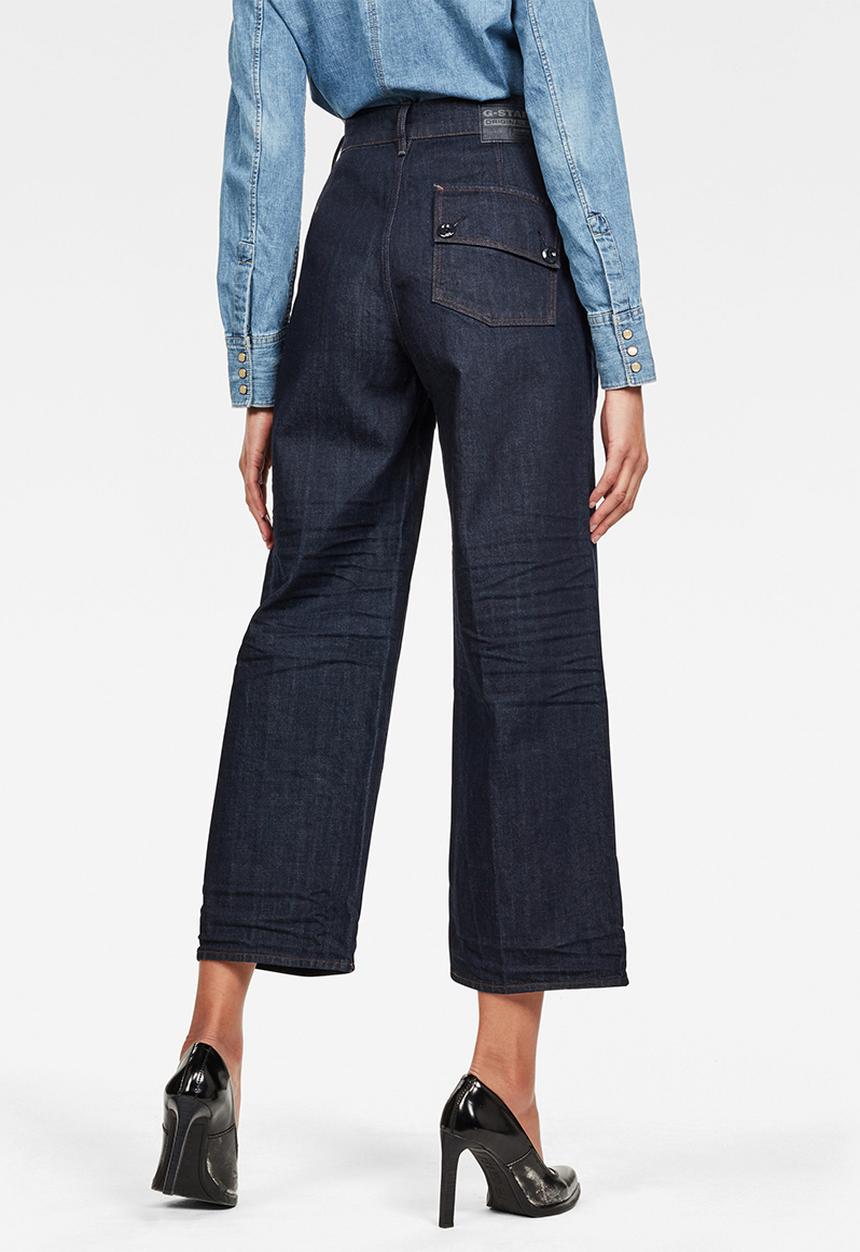 G-STAR - Eyevi high waist wide leg ankle - dark blue 