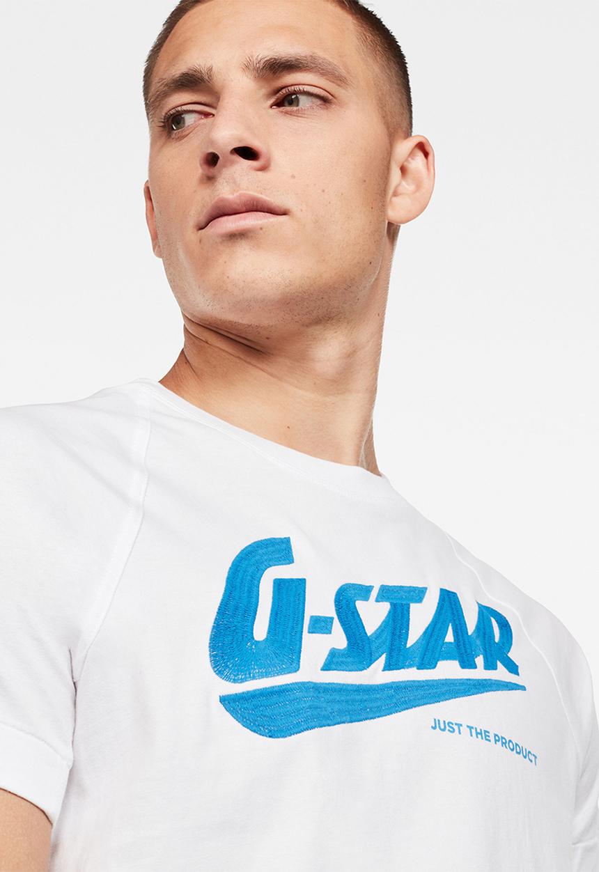 G-STAR - Fast raglan graphic tee - white