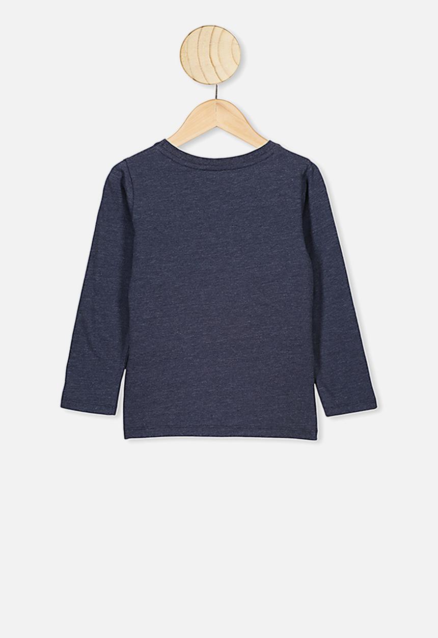 Cotton On - Stevie embellished tee - Indian ink marle/fluffy bunny tail
