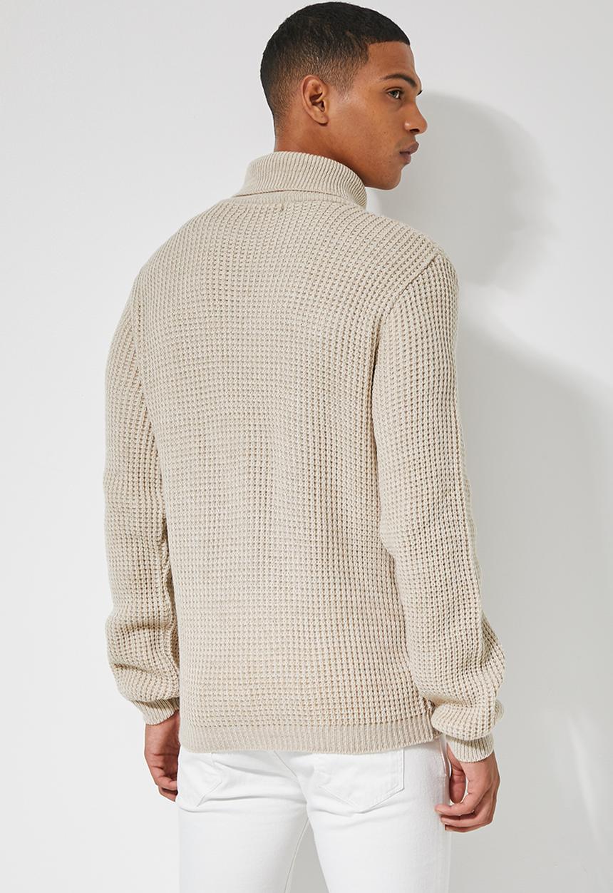 Superbalist - Chunky textured roll neck knit - neutral