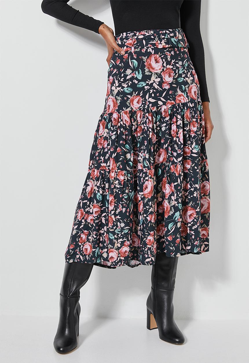 Superbalist - Tiered midi skirt - multi