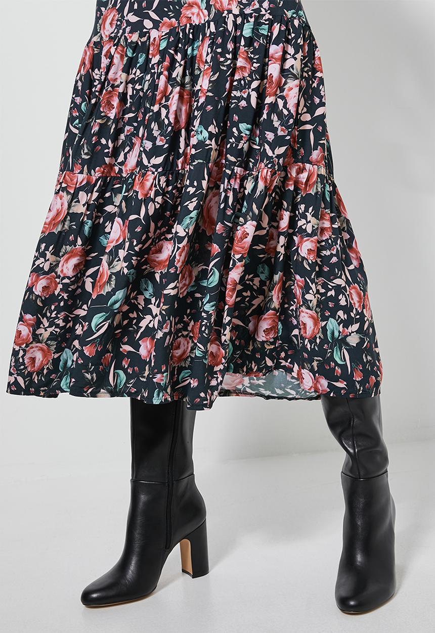 Superbalist - Tiered midi skirt - multi
