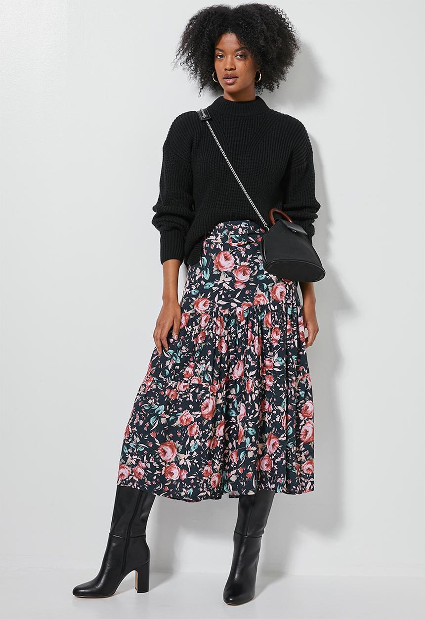 Superbalist - Tiered midi skirt - multi