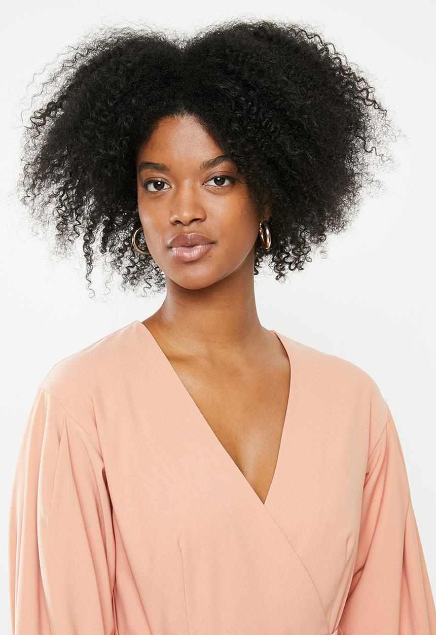 Glamorous - Long sleeve belted dress - neutral