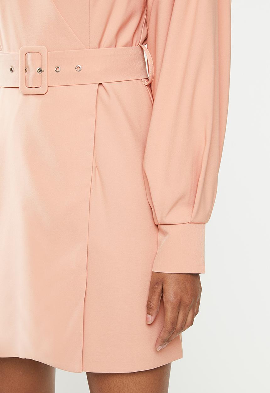 Glamorous - Long sleeve belted dress - neutral