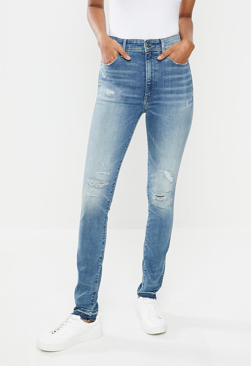 G-STAR - Kafey ultra high ripped skinny - blue