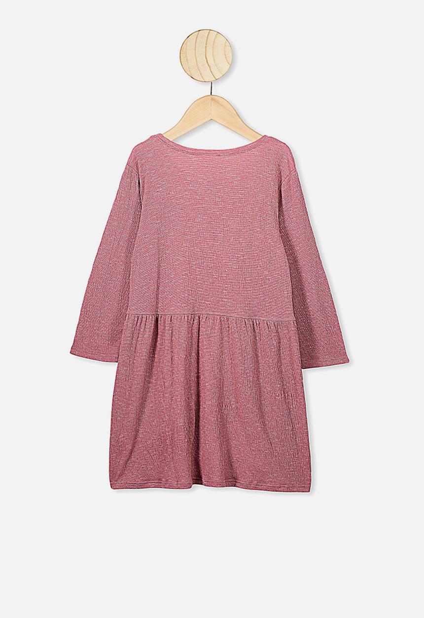 Cotton On - Freya long sleeve dress - pink 