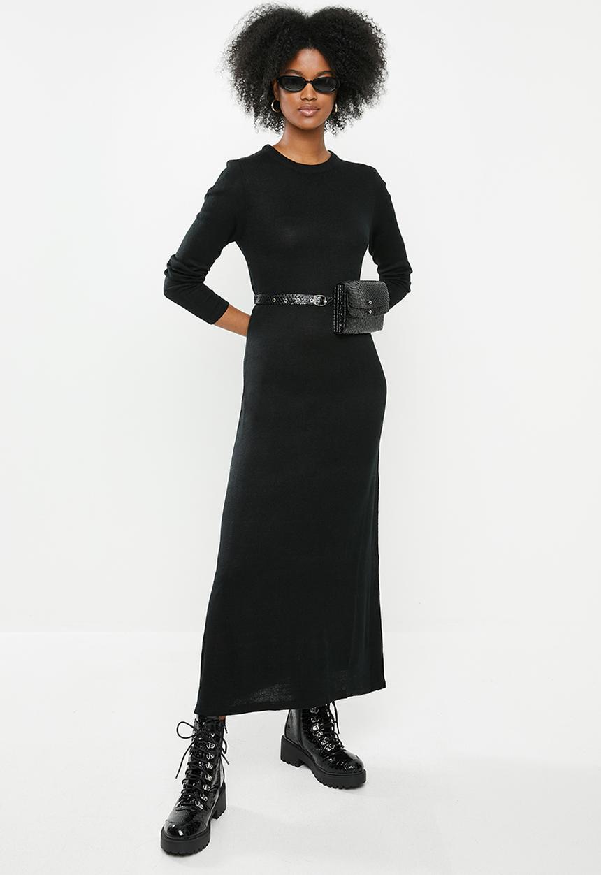 Brave Soul - Knitted maxi dress - black