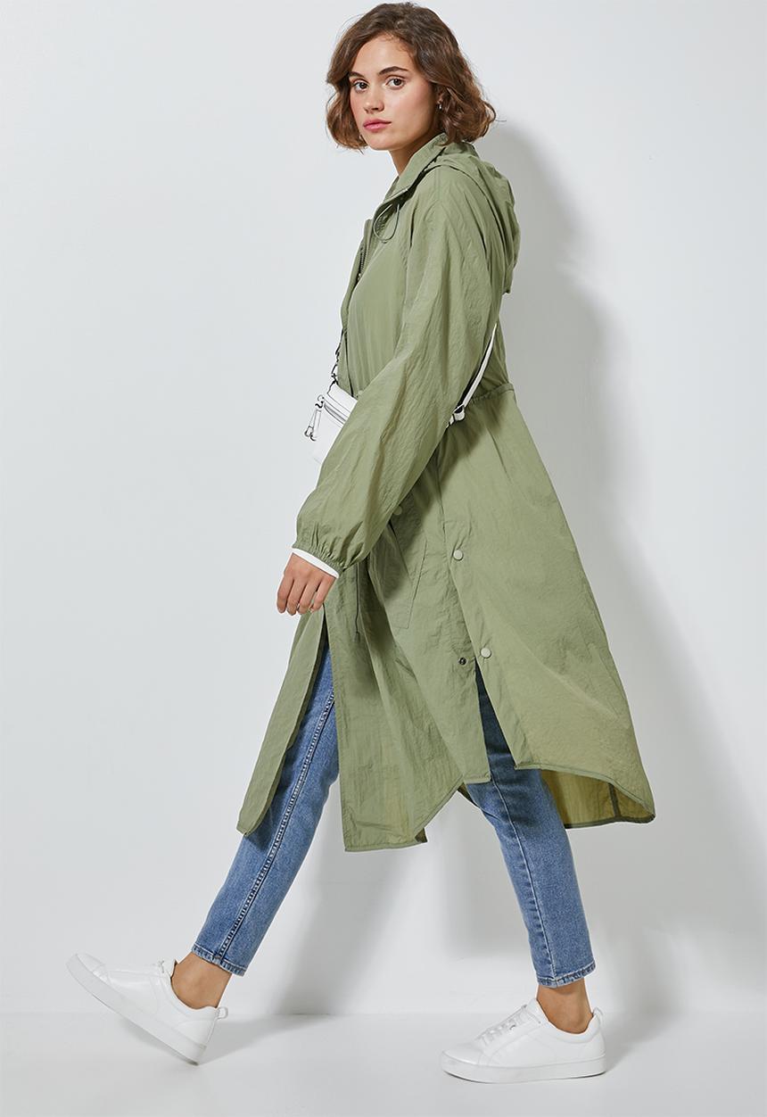 Superbalist - Longer length waterproof anorak - green