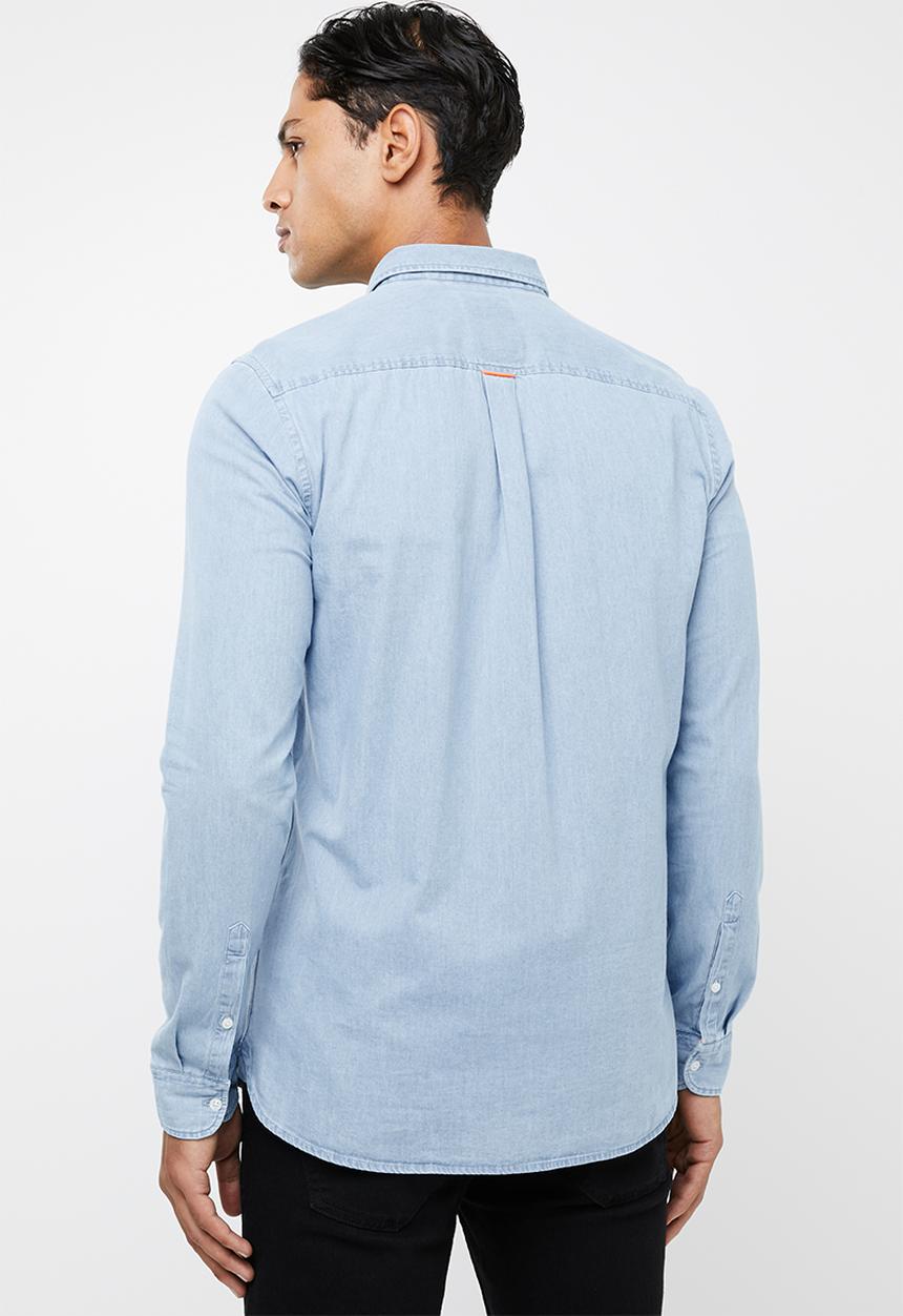 Superdry. - Classic twill long sleeve shirt - blue