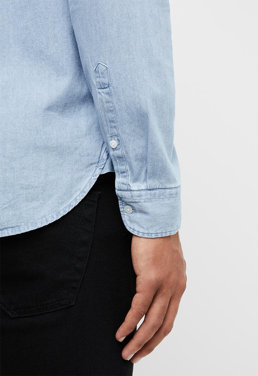 Superdry. - Classic twill long sleeve shirt - blue