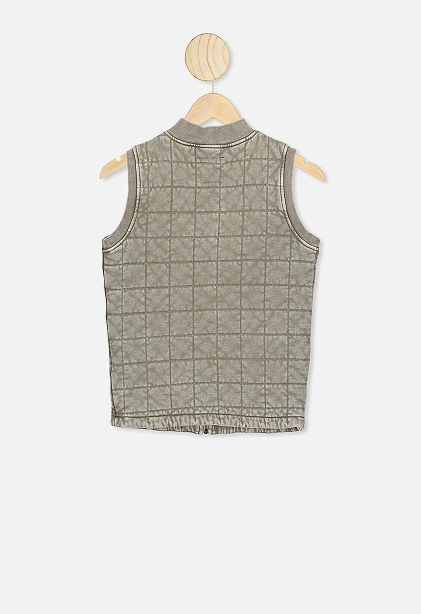 Cotton On - Quilted bomber vest - khaki