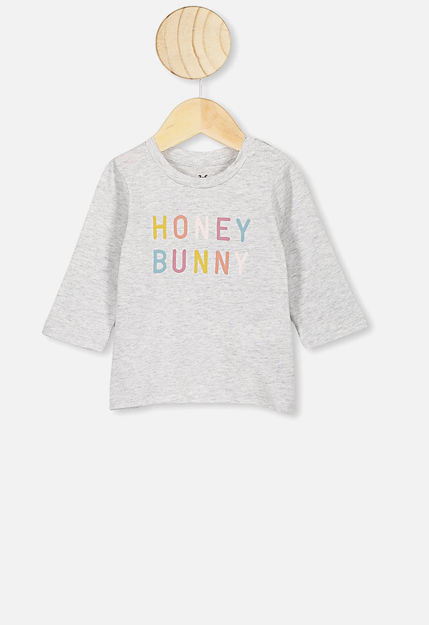 Cotton On - Jamie long sleeve tee - grey honey bunny