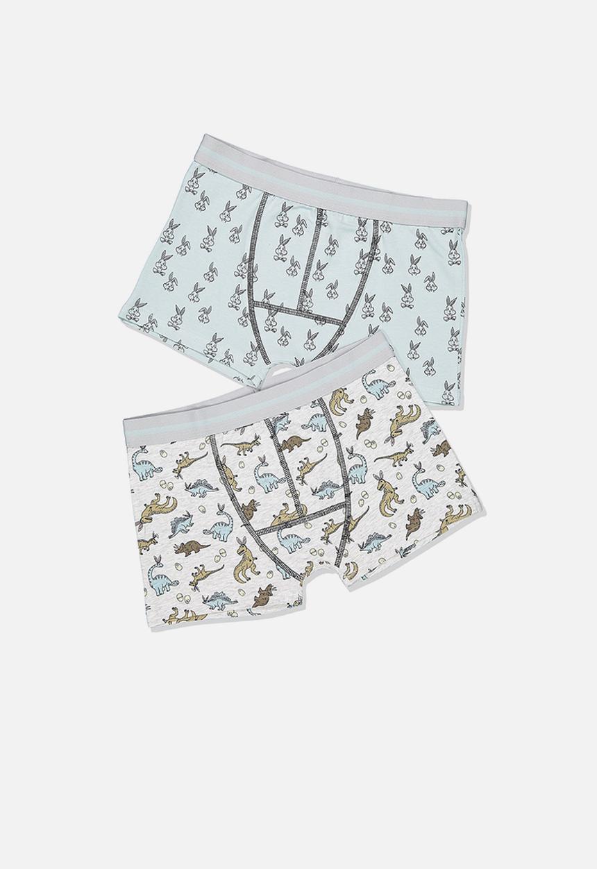 Cotton On - Boys 2pk trunk - blue & grey 
