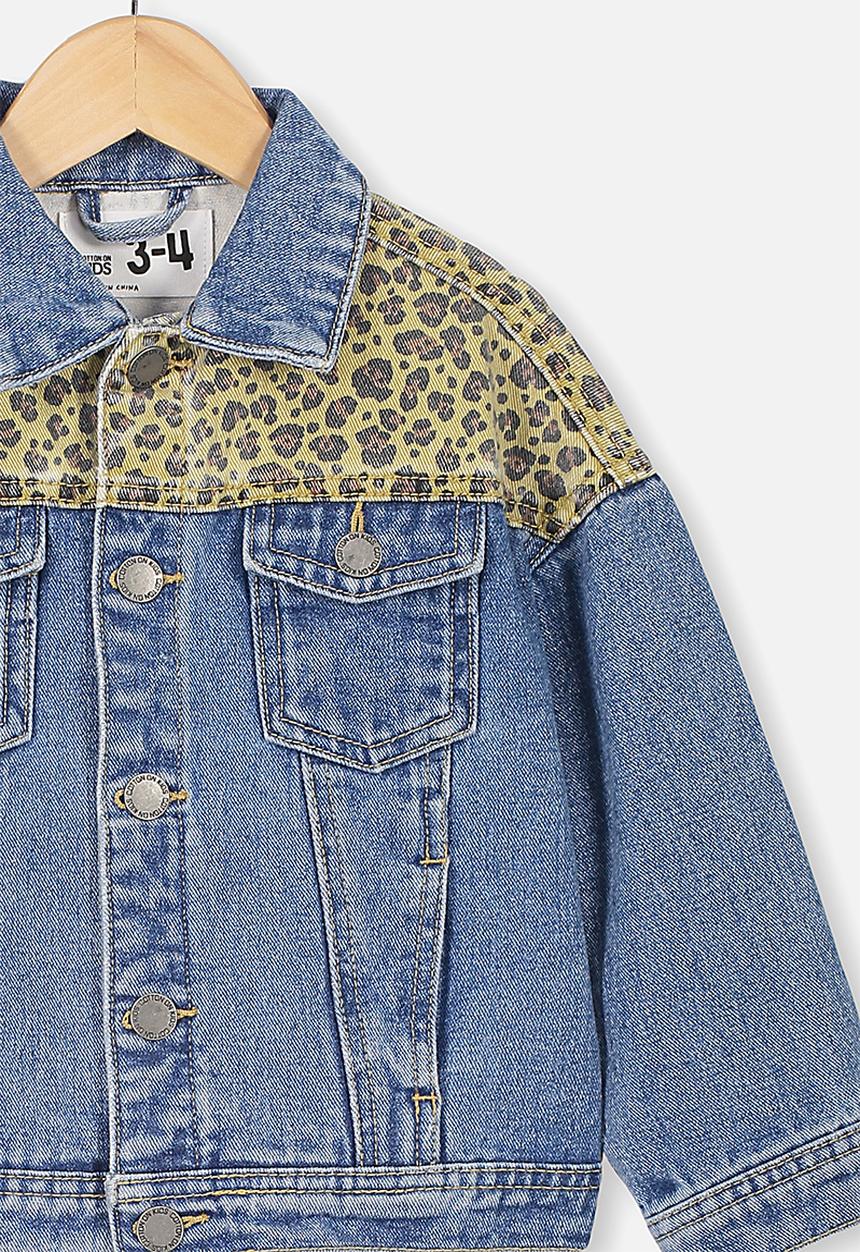Cotton On - Emmy spliced trucker jacket - blue