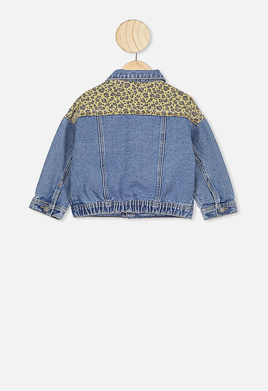 Cotton On - Emmy spliced trucker jacket - blue