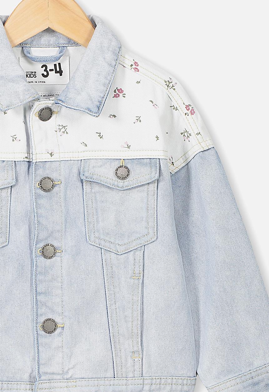 Cotton On - Emmy spliced trucker jacket - blue