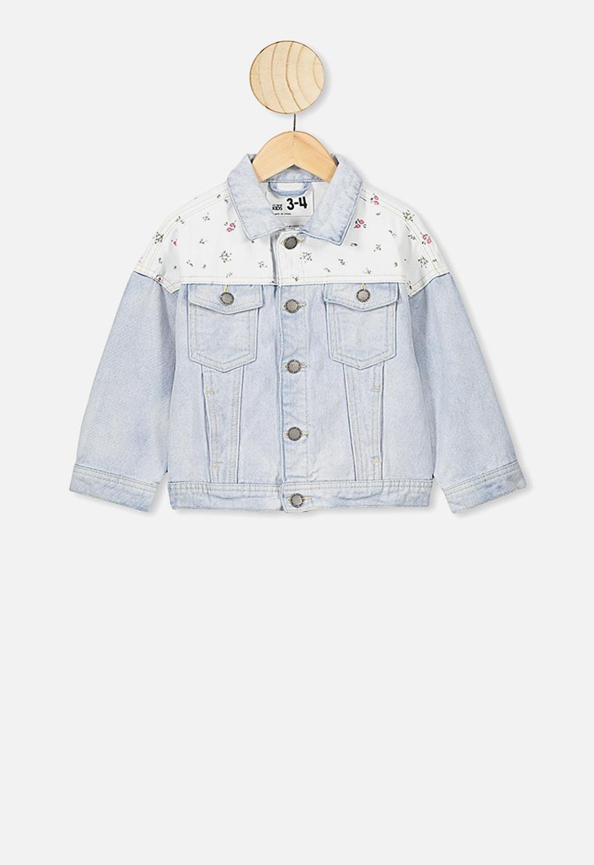 Cotton On - Emmy spliced trucker jacket - blue