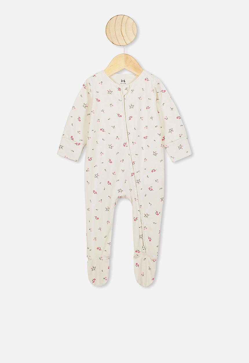 Cotton On - The long sleeve zip romper - cream 
