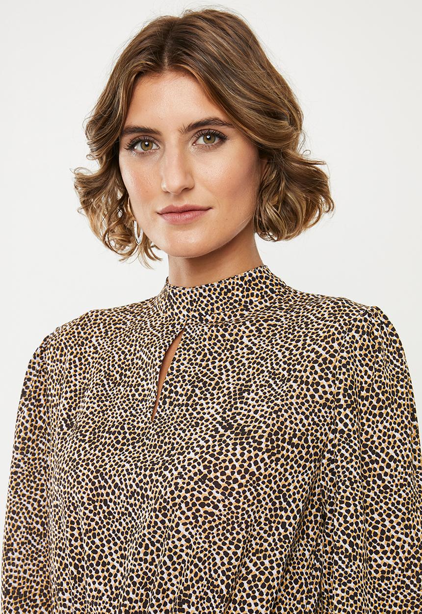 edit - Waisted blouse with keyhole - multi 