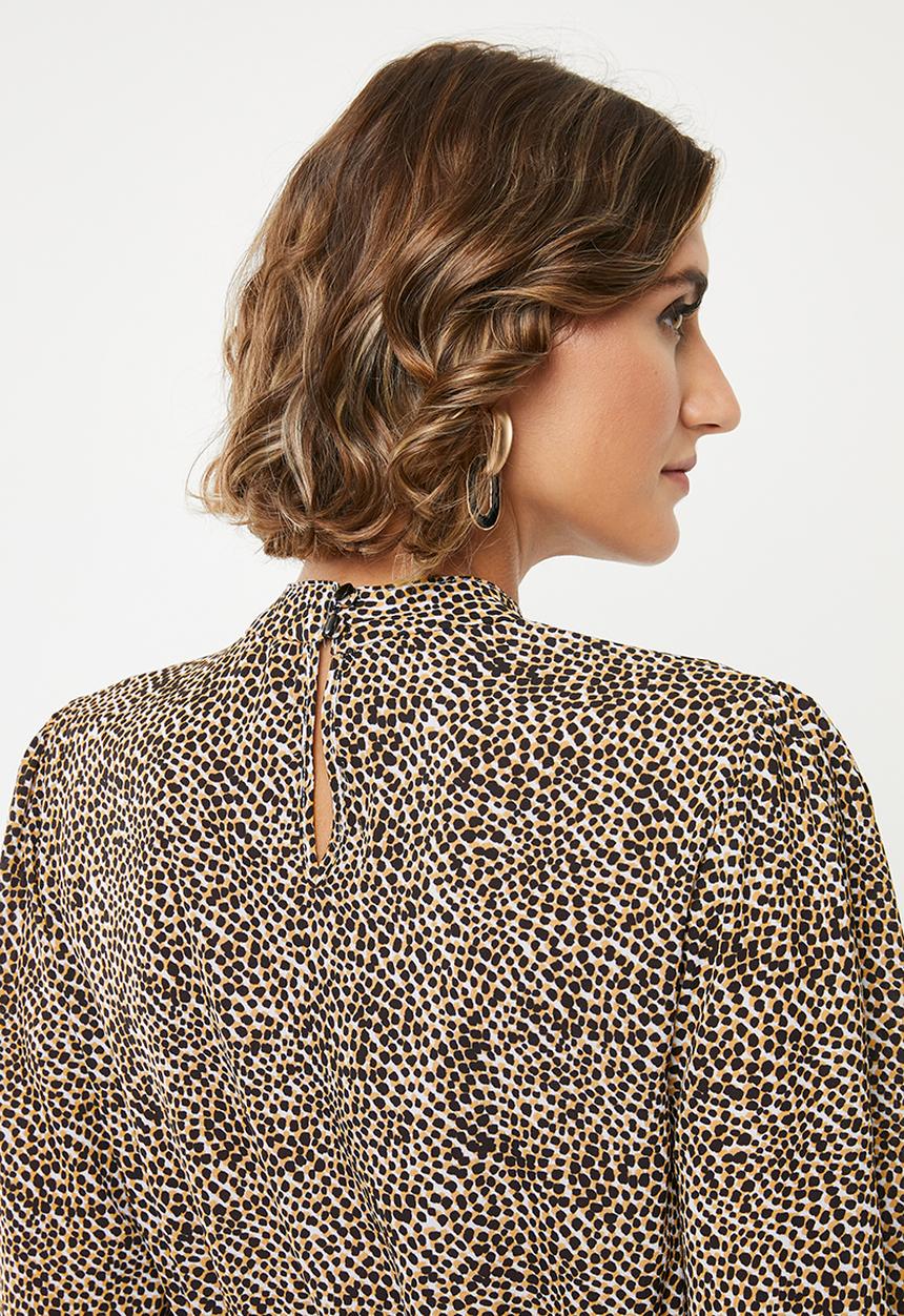 edit - Waisted blouse with keyhole - multi 